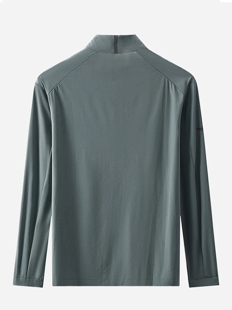 Summer UPF 40+ UV Proof Men Skin Coats Stand Collar Breathable Light&Thin Cool