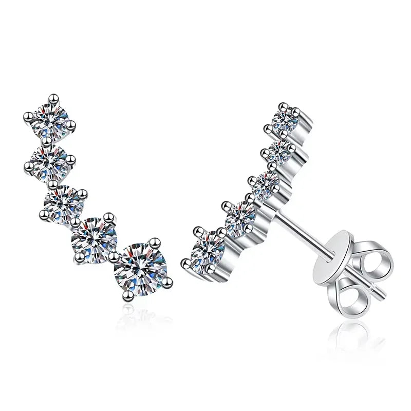 Smyoue 1.16cttw Gradient Gem Full Moissanite Stud Earrings for Women Sparkling Party Jewelry Earrings 925 Sterling Silver 100%
