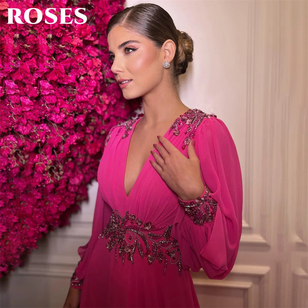 Homecoming Dresses: Evening Gown Chiffon Elegant Prom Dress Sequin