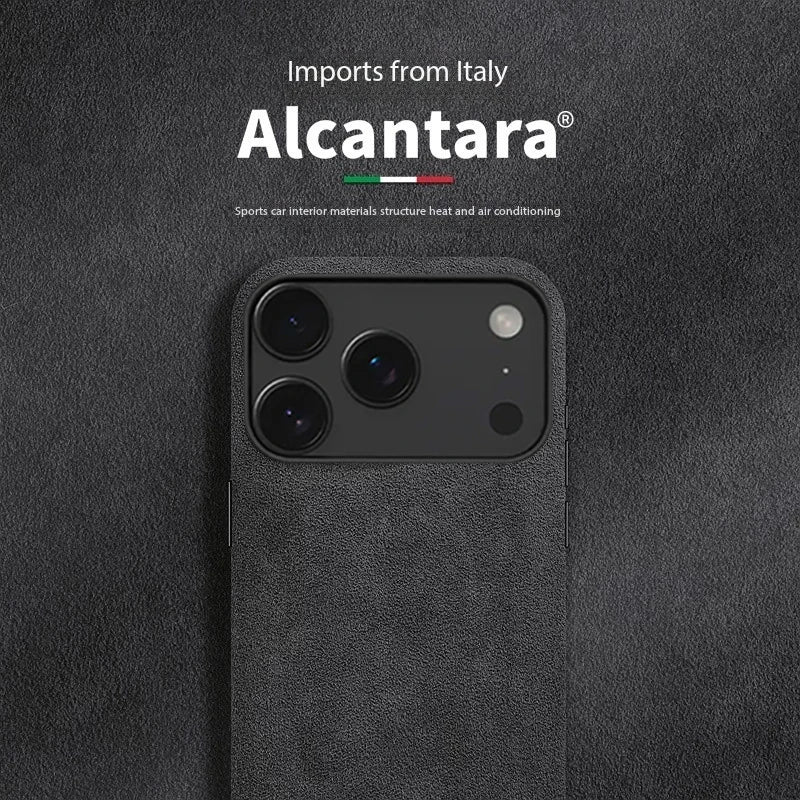 100% Italian Alcantara Magnetic Case for iPhone 17 Pro Max Air Luxury Magsafe Cover Leather Phone Cases for iPhone 17Pro 17Air