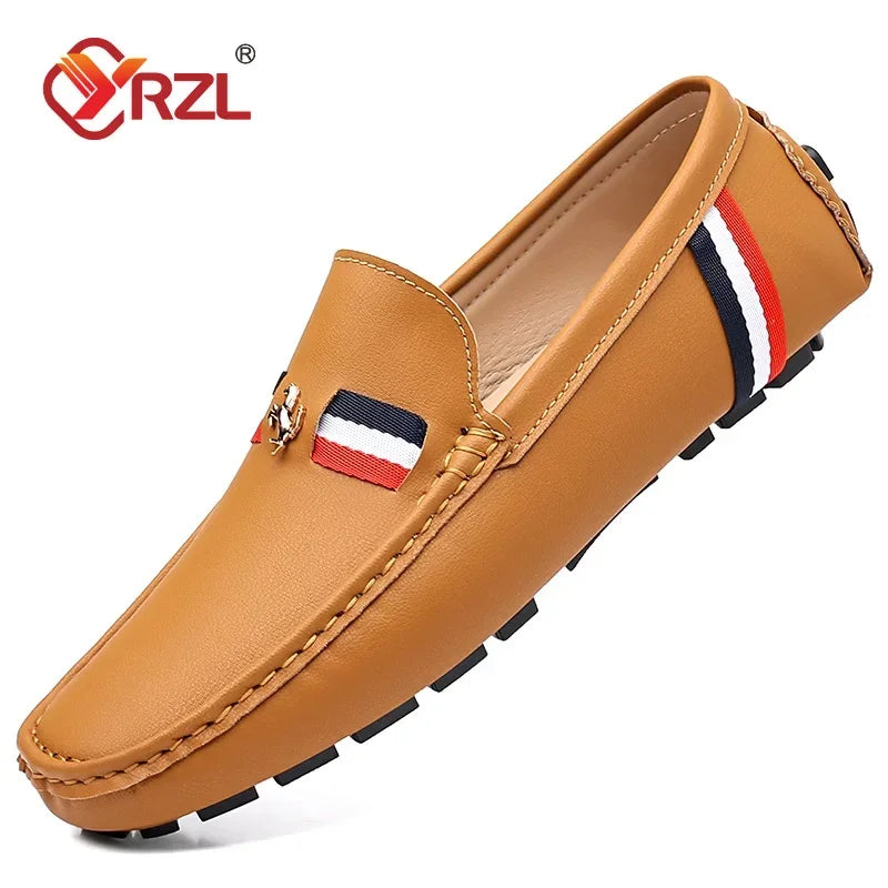 YRZL Loafers Men Casual PU Leather Loafers Mens Shoes Italian Comfortable Moccasins Luxury Formal Slip on Driving Shoes for Men