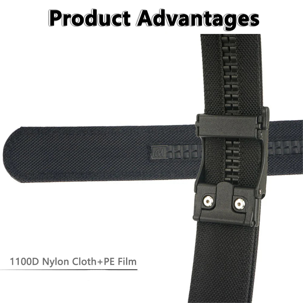 TUSHI Hard Tactical Belt for Men Sturdy Nylon Metal Automatic Buckle Police Duty Military Belt Outdoor Girdle IPSC Accessories