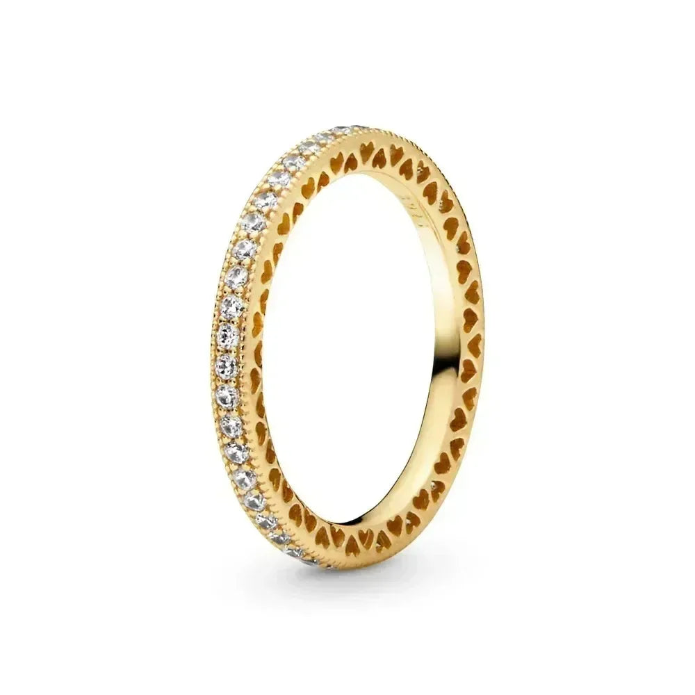 Hot selling 925 sterling silver ring, exquisite luxury, adjustable charm, square circular heart-shaped ring women's jewelry gift