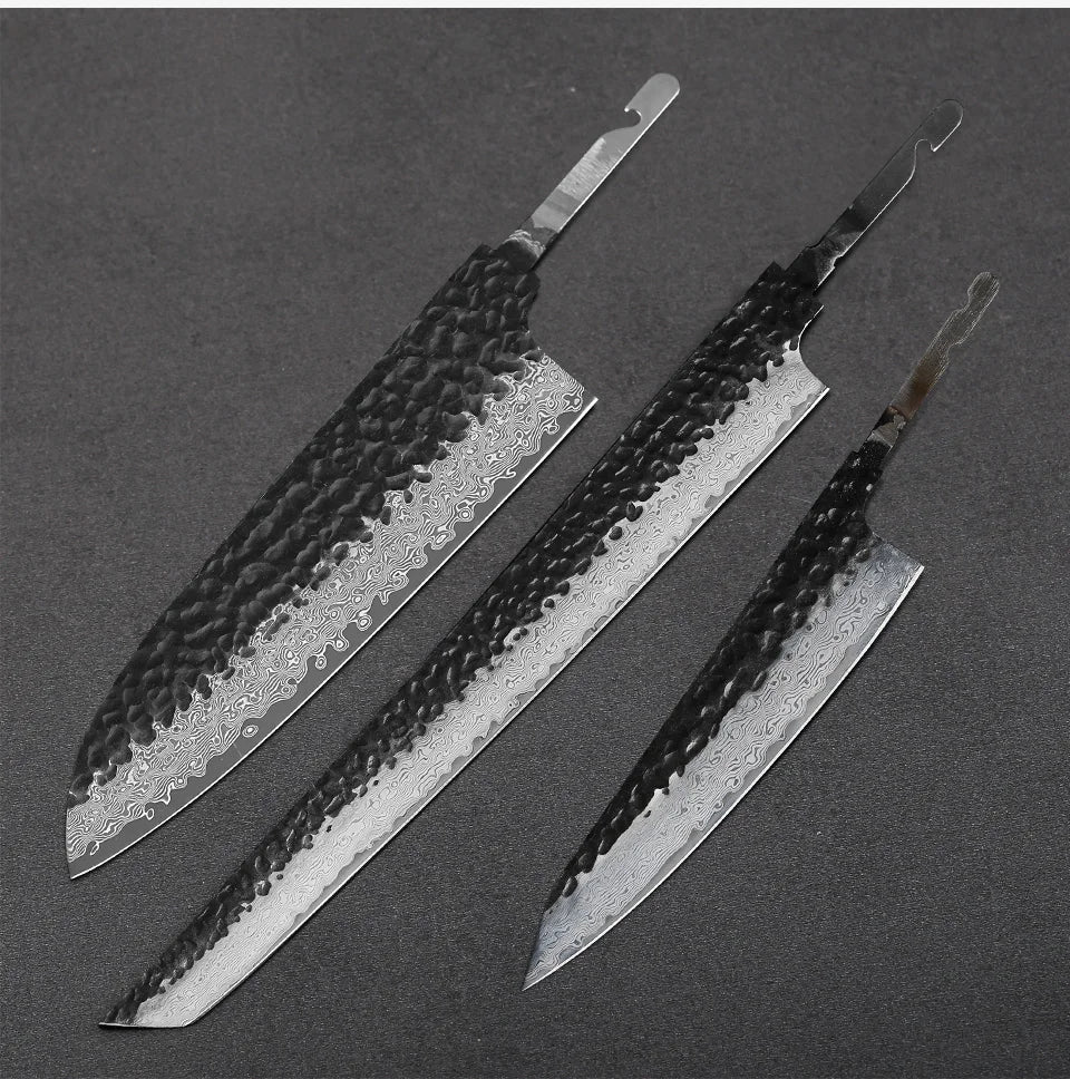1-7 Pieces Japanese Chef Knives Blank Blade DIY Damascus Steel VG10