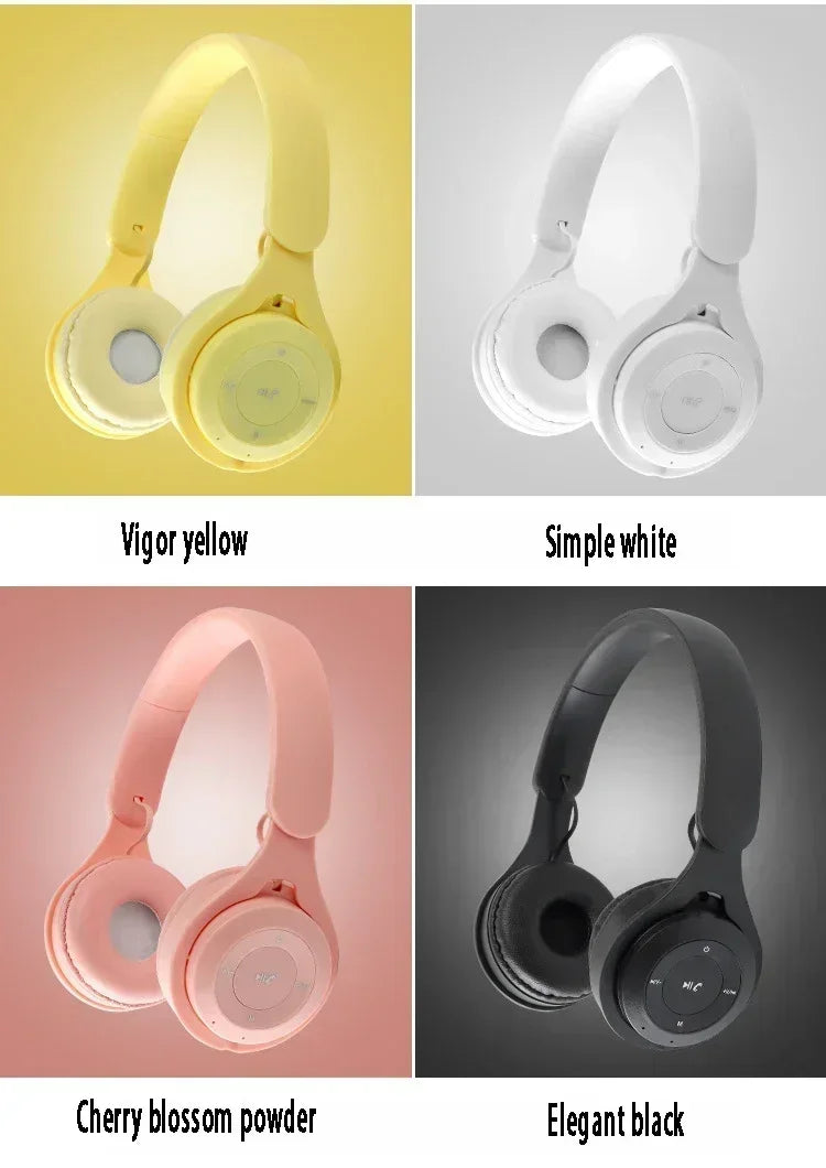 Macarone Wireless Bluetooth Headphones With Microphone Sound Insulation Gaming Earphone Hifi Bass Earbuds Blutooth5.3 Hedset