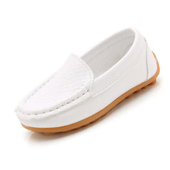 Kids Casual Shoes Flat Candy Colors Unisex Boys Girls Soft Loafers Slip-on PU Leather Shoes