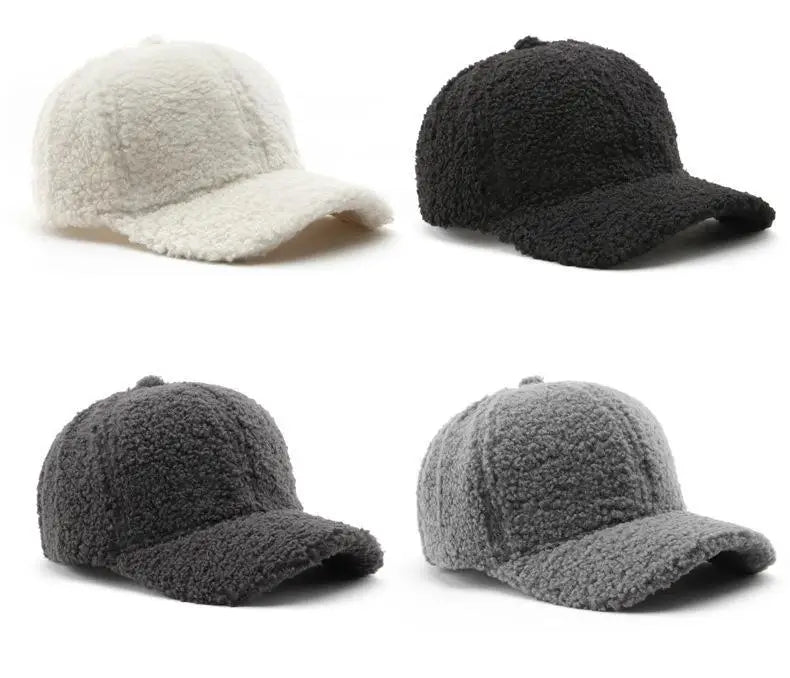 Winter Hats For Women Faux Fur Baseball Cap Female Outdoor Sunshade Keep Warm Solid Color Gorras Casquette Cap Men Casual New