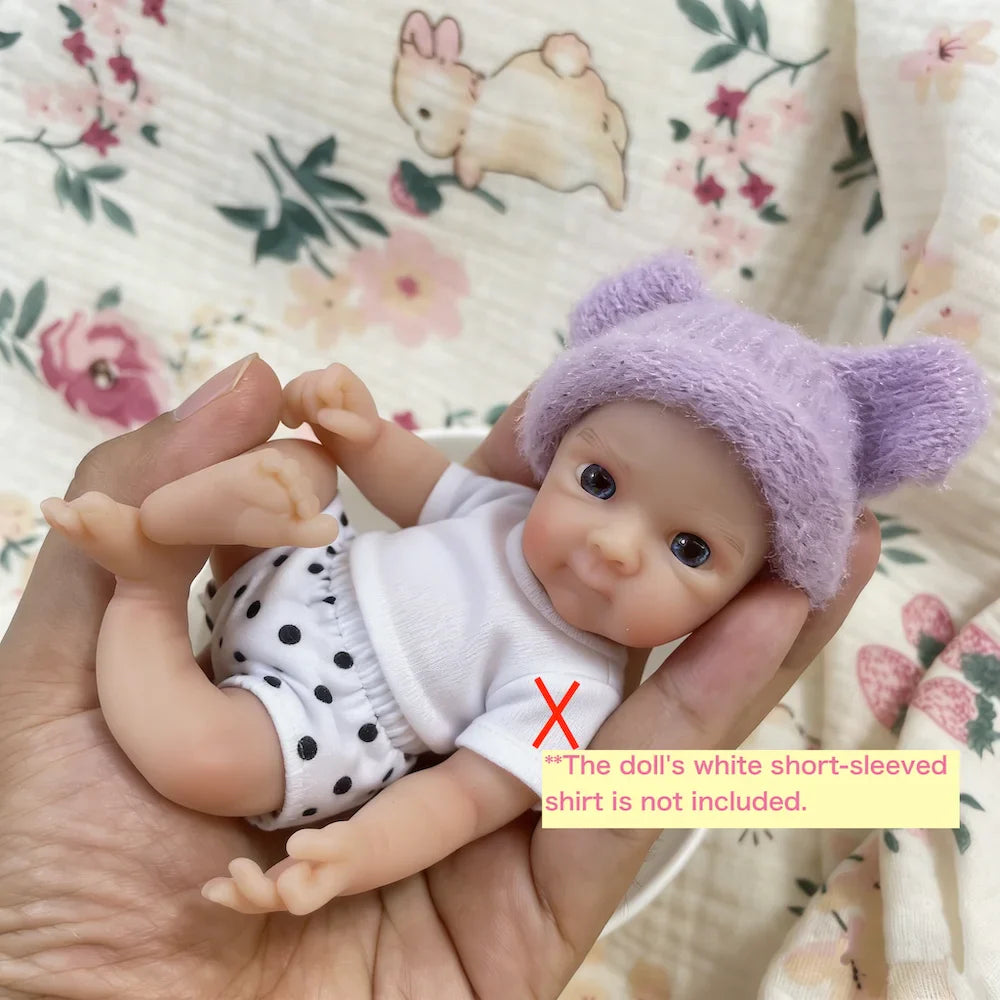 15CM Mini Bettie Full Solid Silicone Reborn Baby Doll Washable Body Girl Adorable 6 Inch Silicone Doll Birthday Christmas Gift