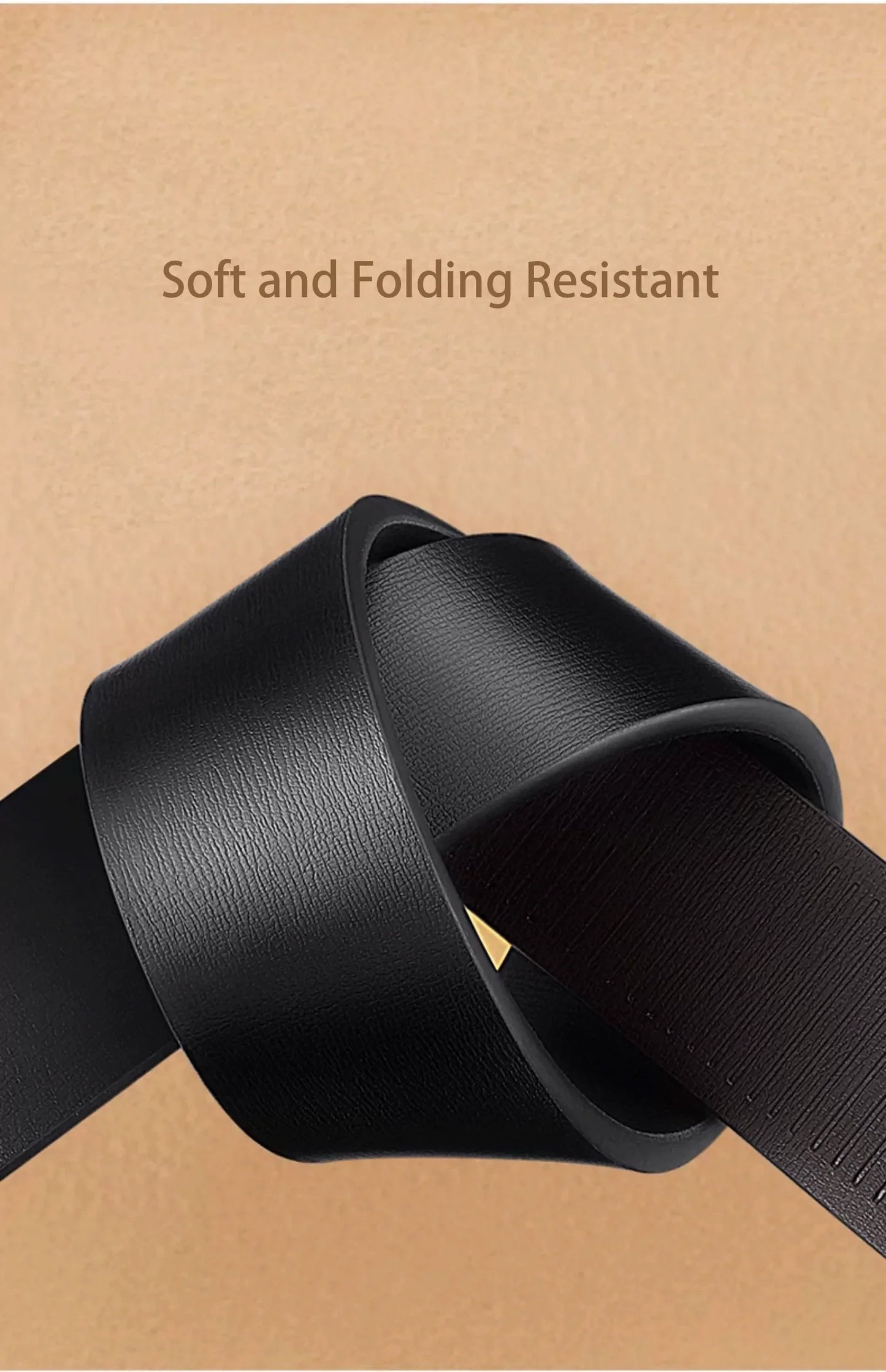 DINISITON Men Leather Belt Black Metal Toothless Automatic Buckle Business Casual PU Leather Men's Fashion High Quality Belt