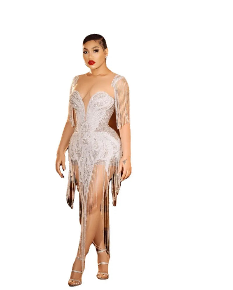 Evening Dresses V-Neck Beach Sleeveless Knee-Length Lace Formal Dress Women