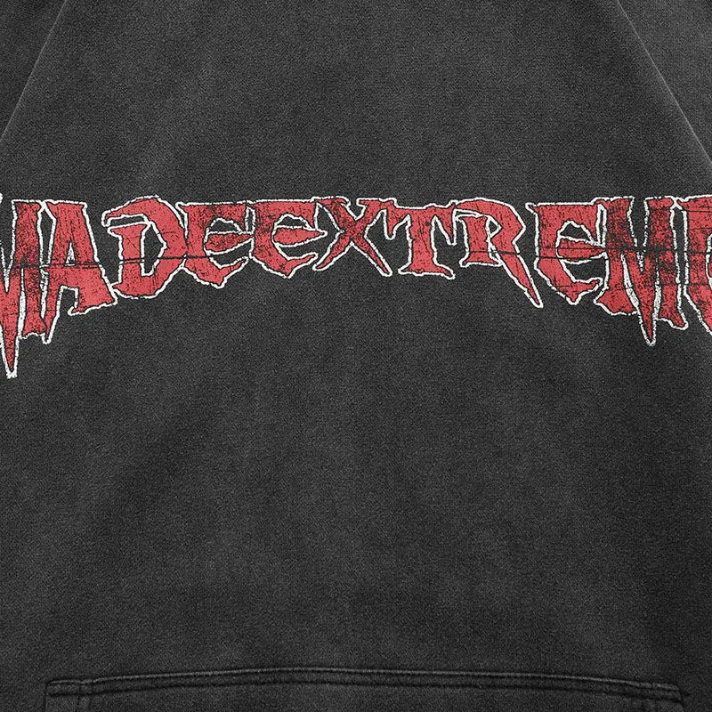 Hip Hop Men Sweatshirt Hoodie Streetwear Jesus Letter Print Washed Pullover 2023 Autumn Harajuku Cotton Hooded Sweatshirt Black