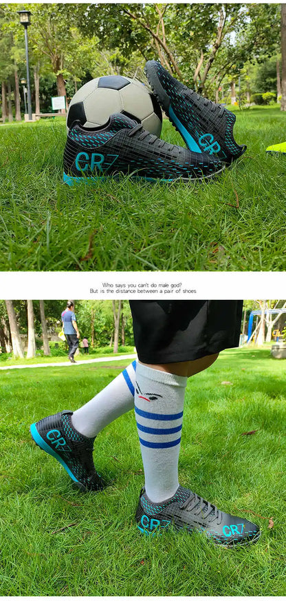 Fashion Green Men's Football Shoes Superstar Outdoor Non-slip Child Futsal