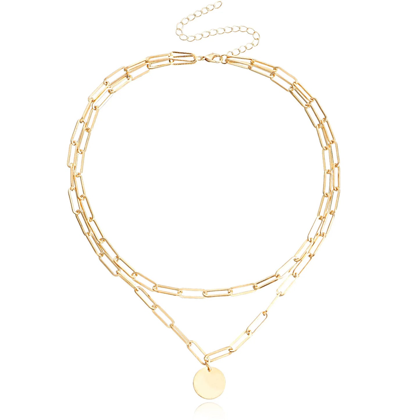 Vintage Round Charm Layered Necklace Women's Jewelry Layered Accessories