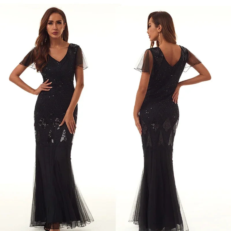 Prom Dress: Banquet Party Evening Dress Ladies Gatsby Dress