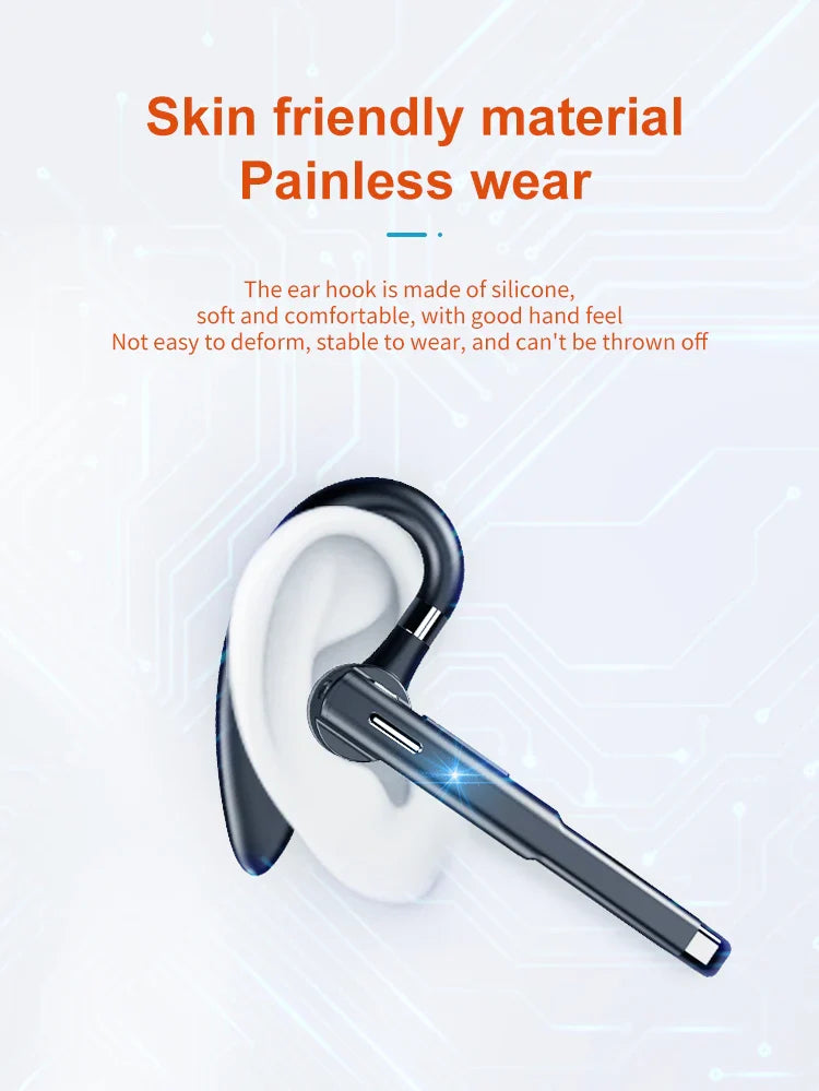 YYK520 Hanging Ear Wireless Bluetooth Headset 5.1 Hands-free ENC Call Noise Reduction Driving Single Ear Business Headphones