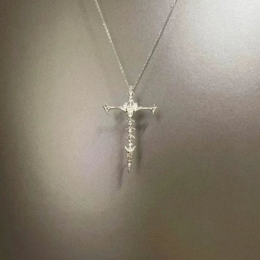 2025 Gothic Punk Cross Pendant Necklace For Women Men Vintage Unisex Silver Hip-Hop Chain Fashion Accessories
