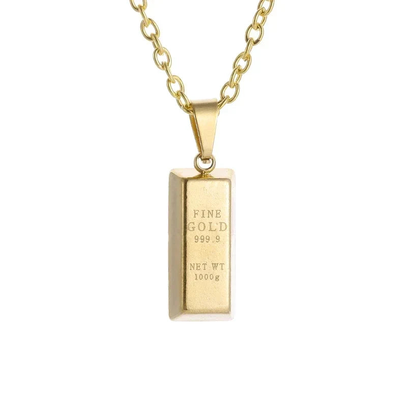 Stainless Steel 100 Dollar Bill Pendant Necklace for Men Women Fashion Lucky Wealth Jewelry Exquisite Gift