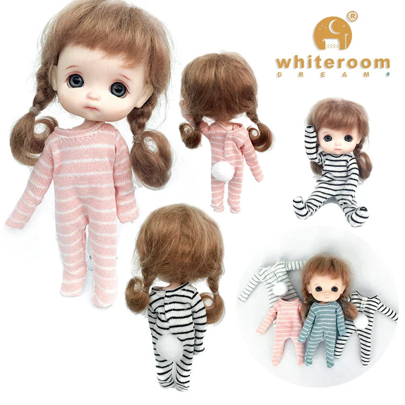 Mini Ob11 Bjd Doll Accessories Obitsu 11 Clothes Dolls For Girls Boy Toys Baby Kawaii Anime Toy Cute Items Miniature Costume