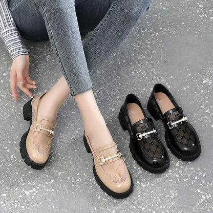 Shoes for Women 2024 Chic and Elegant Ladies Summer Footwear Normal Leather Casual Transparent Clear Round Toe Genuine Mark A 39