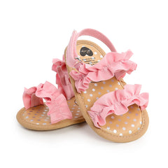 Girls Sandals Princess Baby Wave Lace Preschool Children's Summer PU Non slip Shoes