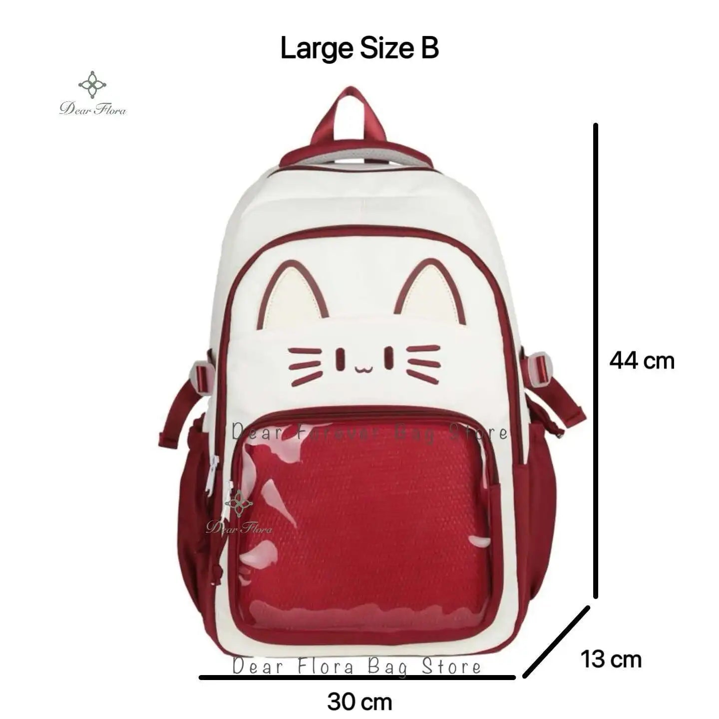Y2K Cute Cat Ita Backpacks Large Capacity Knapsack Casual Girl Transparent DIY Display Rucksack Cartoon Trendy Travel Schoolbags