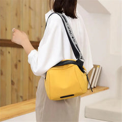 Nylon Crossbody Bag with Zipper Pocket Casual Stylish Shoulder Bag