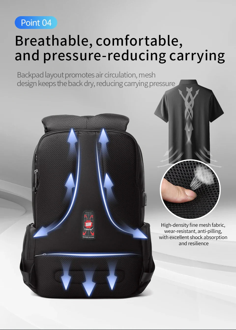 Tigernu Travel Backpacks Vacuum Backpack 14 15.6 17.3inch Laptop Backpack For School Backpack Men Schoolbag Compression Backpack