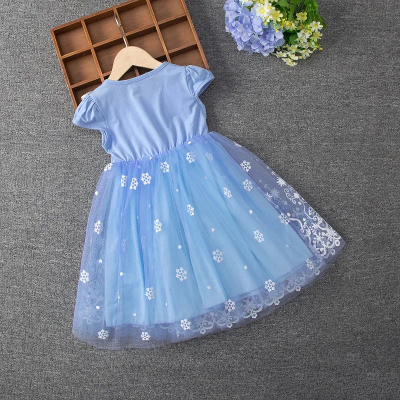 Girls Clothes Summer  Flying Sleeve Kids Dress Party Baby Dresses