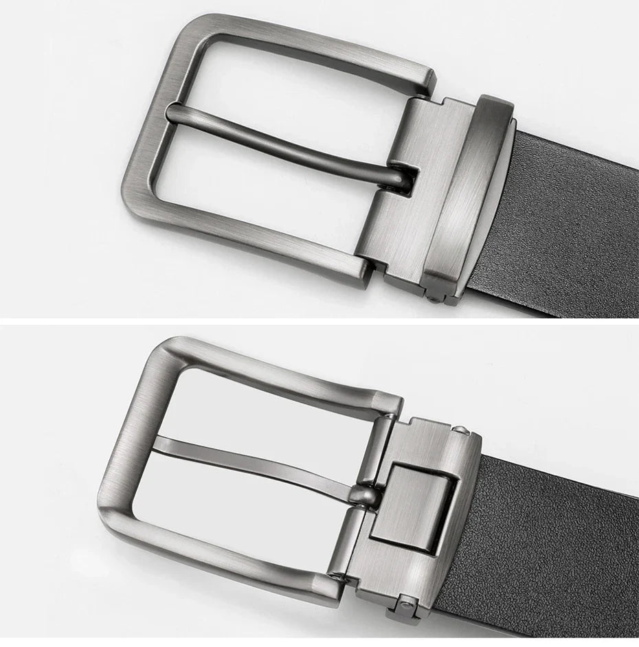 Maikun Genuine Leather Men's Belt Large Size Casual Belt   Alloy Pin Buckle Business Suit Belt Father's Day Present Gift