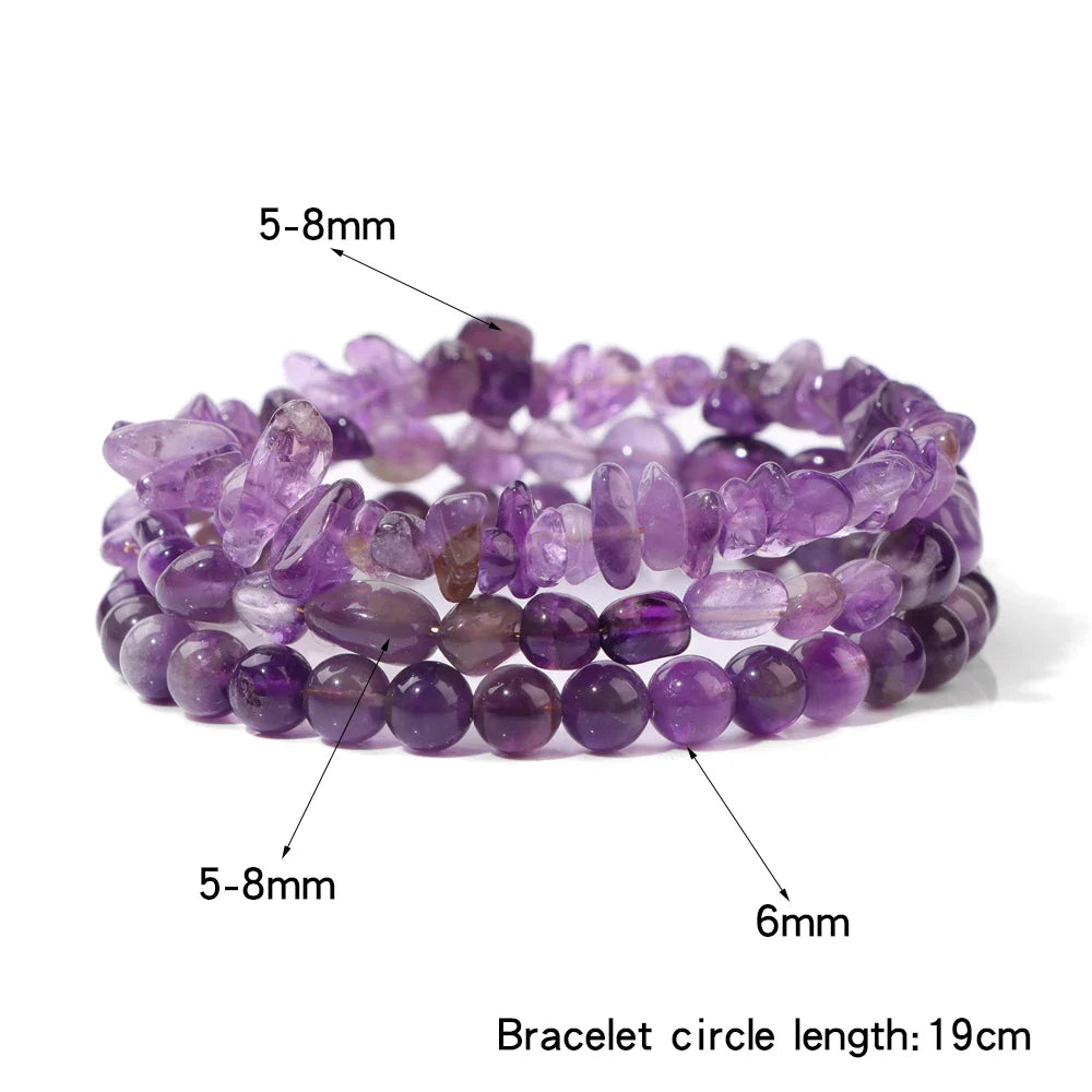 3Pcs/Set Natural Stone Bracelets Tiger Eye Lapis Lazuli Rose Quartzs Bracelet Round Irregular Beads Bracelet for Women Men