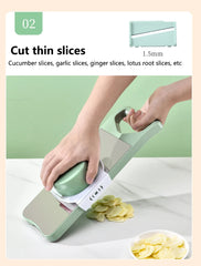 Kitchen 6 In 1 Stainless Steel Multifunctional Safe Manual Vegetable Slicer Cutter Potato