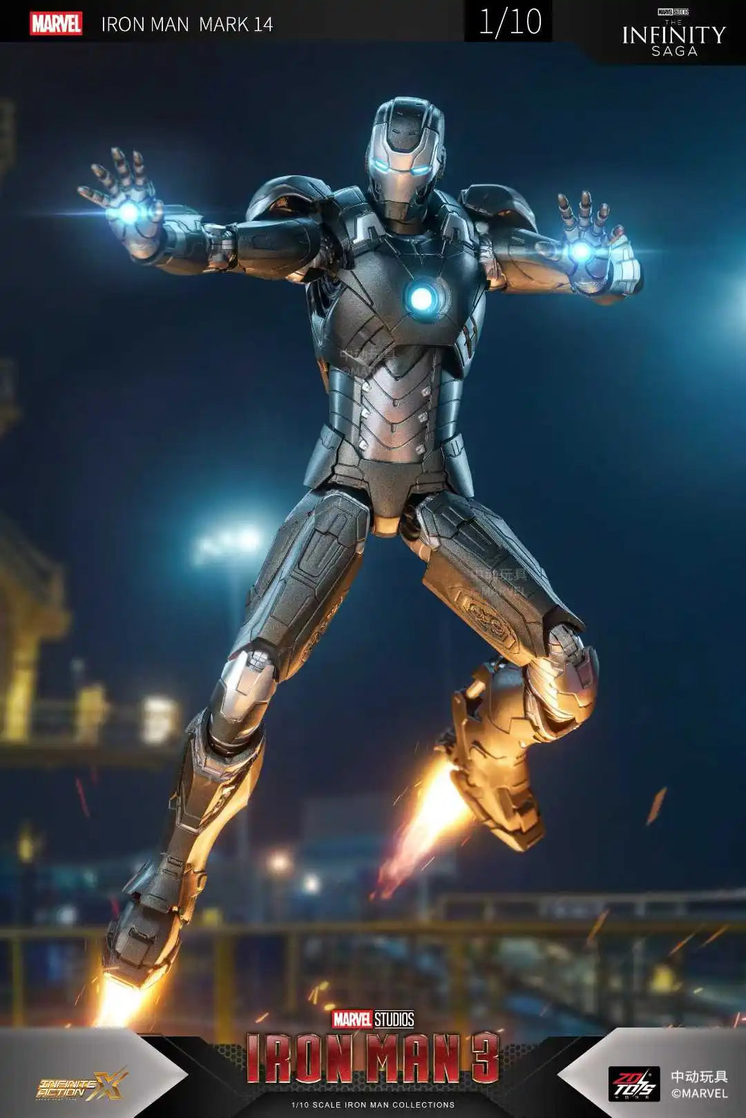 Original ZD Toys Iron Man Tony Stark MK9 MK14 MK12 MK27 MK15 MK35 MK22 MK40 Hammerhead Action Figure Anime Collect Model Gifts