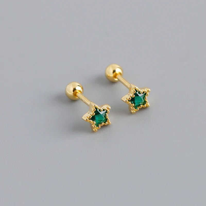 WANTME 925 Sterling Silver Fashion Korean Petal Screw Bead Stud Earrings for Women Charm Ear Bone Piercing Jewelry Accessories
