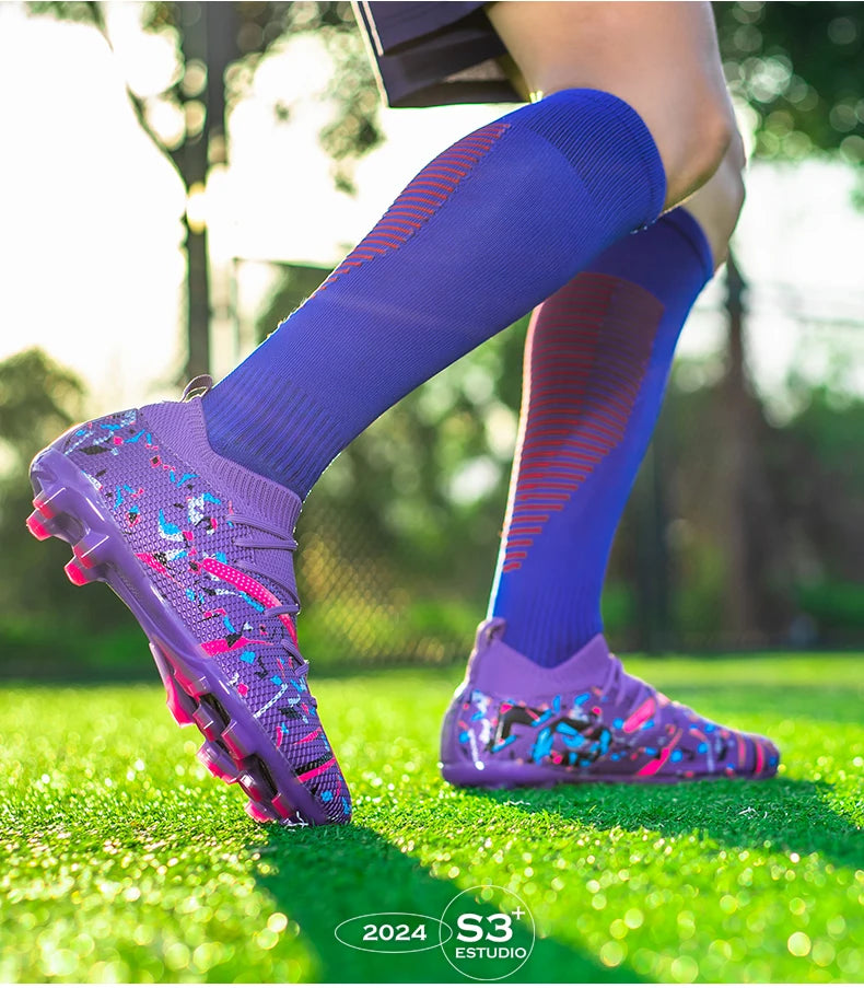 Mens Football Field Boots Ultralight Turf Indoor Society Training Soccer Shoes Cleats