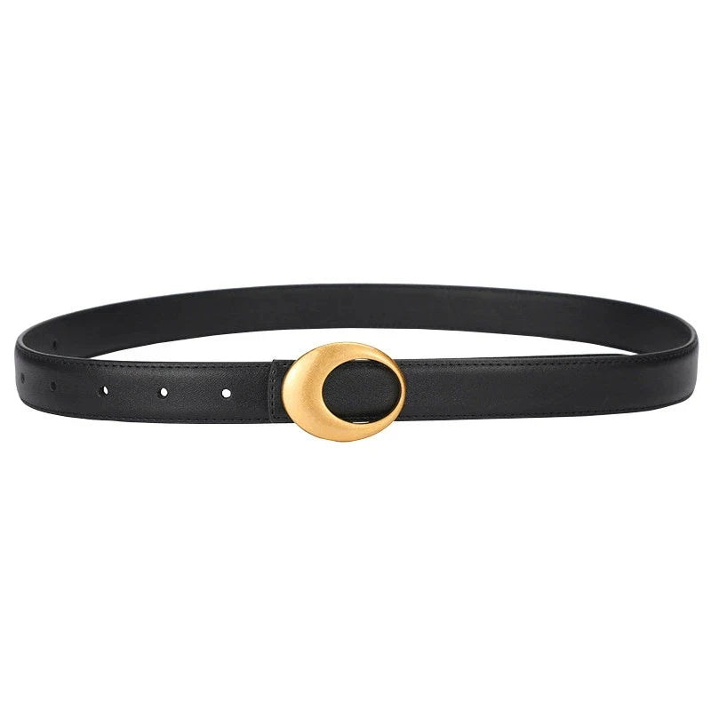 Fashionable women's belt; cowhide leather belt for women; versatile decoration with a high-end feel; trendy Korean-style