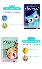 8pcs Animal Moisturizing Face Mask Improve Roughness & Dryness Skin Care Smoothing Facial Collagen Hyaluronic Acid Sheet Masks