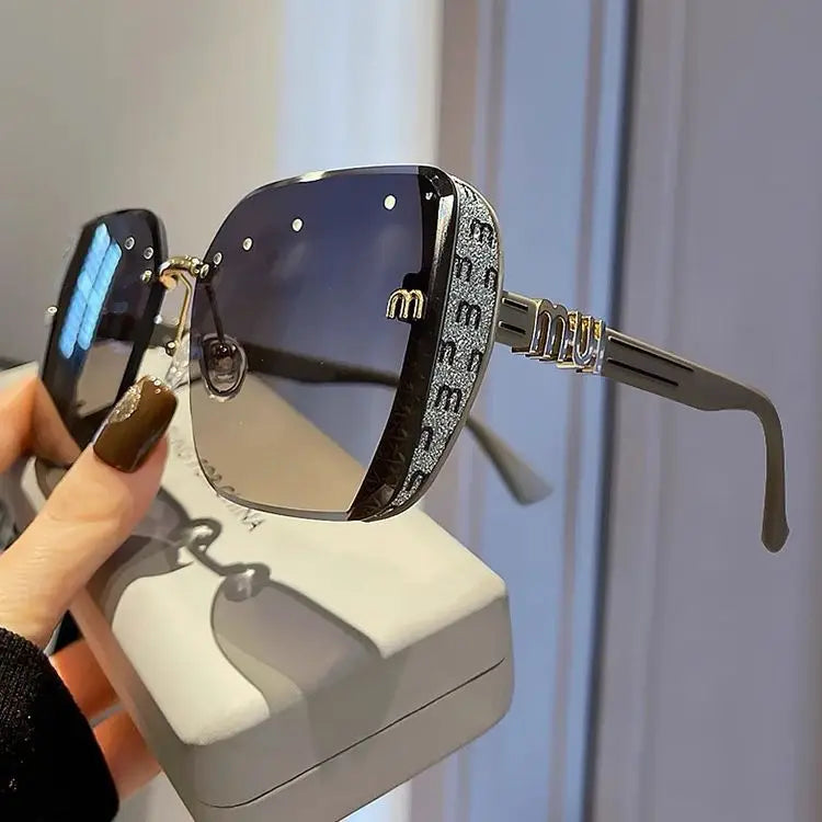 Sunglasses Women Luxury Brand Letters Anti Strong Light Vintage