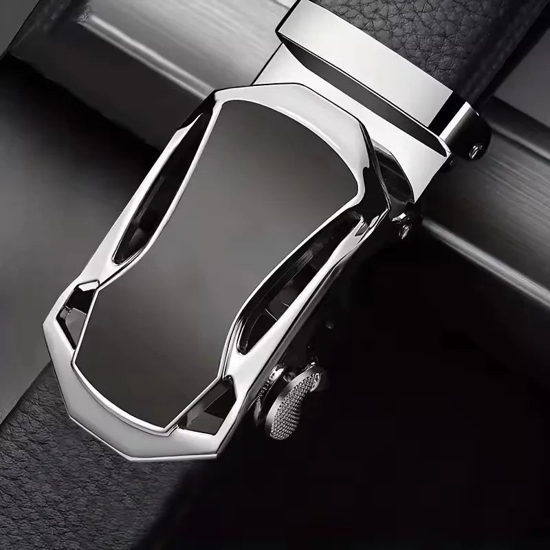 Men's Famous Brand Belt High Quality Leather Luxury Belt Metal Automatic Buckle Belt Business Leisure Trend Belt，For Ideal Gifts