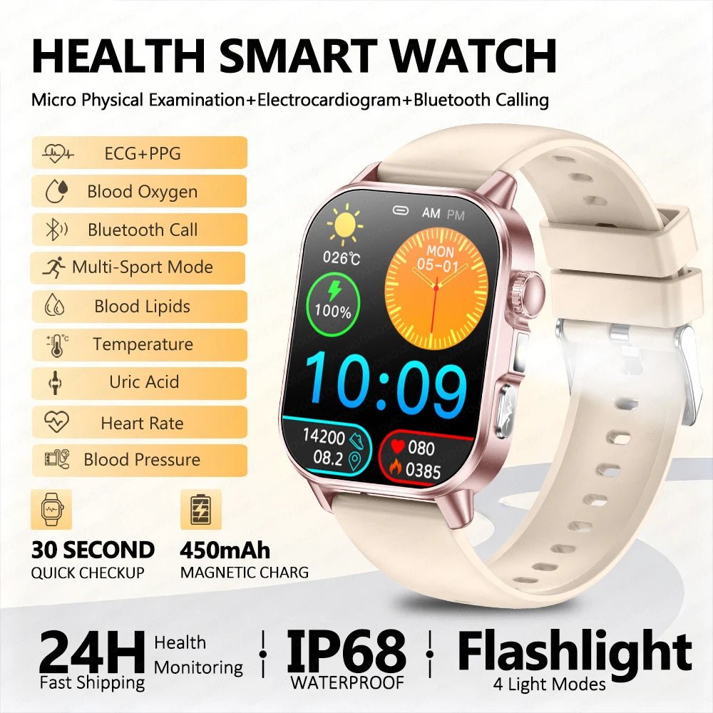 Body Composition analysis Monitoring Smart Watch Men ECG Heart Rate Blood pressure Uric Acid Health Tracker Smartwatches 2026New
