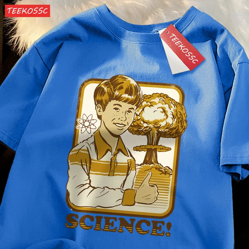 Science Variant Explosion Laboratory T-Shirts Men Harajuku Breathable Tshirts Oversized Loose Tshirts Fashion Cotton Tee Clothes