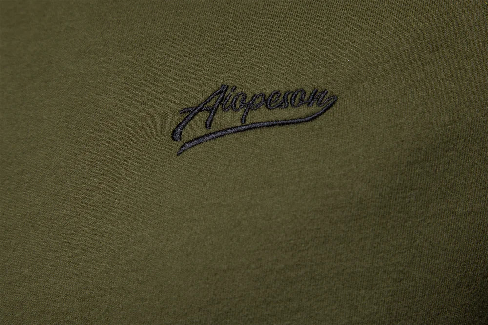 AIOPESON Men's T-shirts 100% Cotton Long Sleeve O-neck Pactwork Casual T shirts for Men New Spring Designer Tees Men Clothing