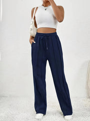 Spring and autumn new gray sweatpants women's high waist all casual wide leg pants