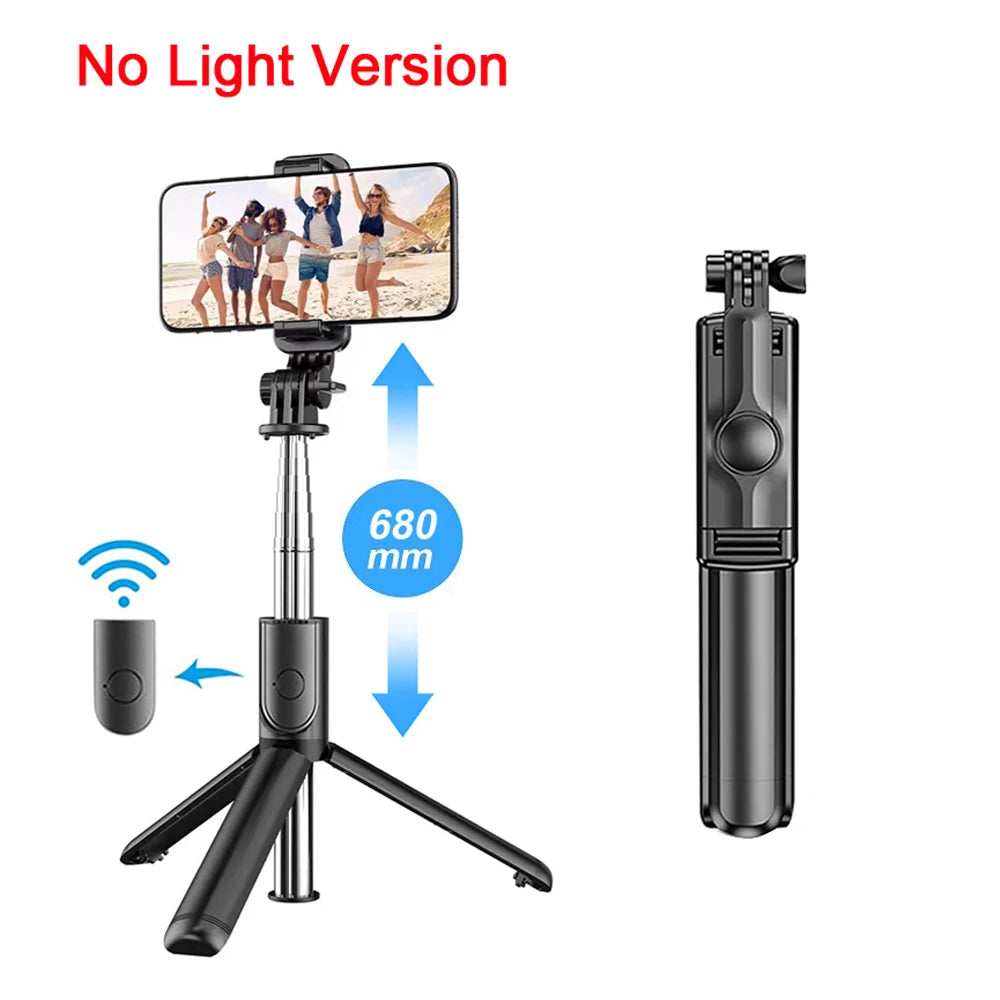 Extended Selfie Stick bluetooth selfie stick fill light tripod