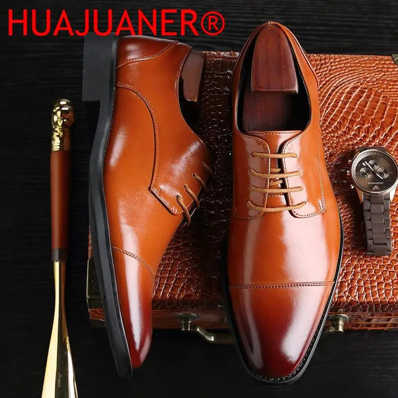 2024 Men Formal Shoes Leather Business Casual Shoes High Quality Men Dress Office Luxury Shoes Male Breathable Oxfords