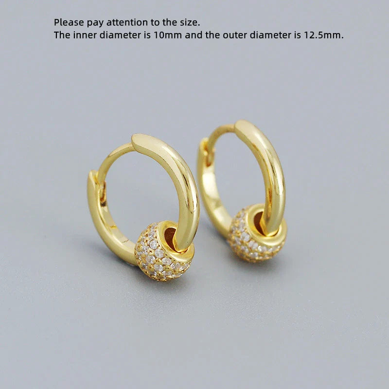 925 Sterling Silver Earring Zircon Sun Flower Ear Ring Geometric Style Water Drop Ear Bone Cute Temperament Woman Girl Ear Jewel