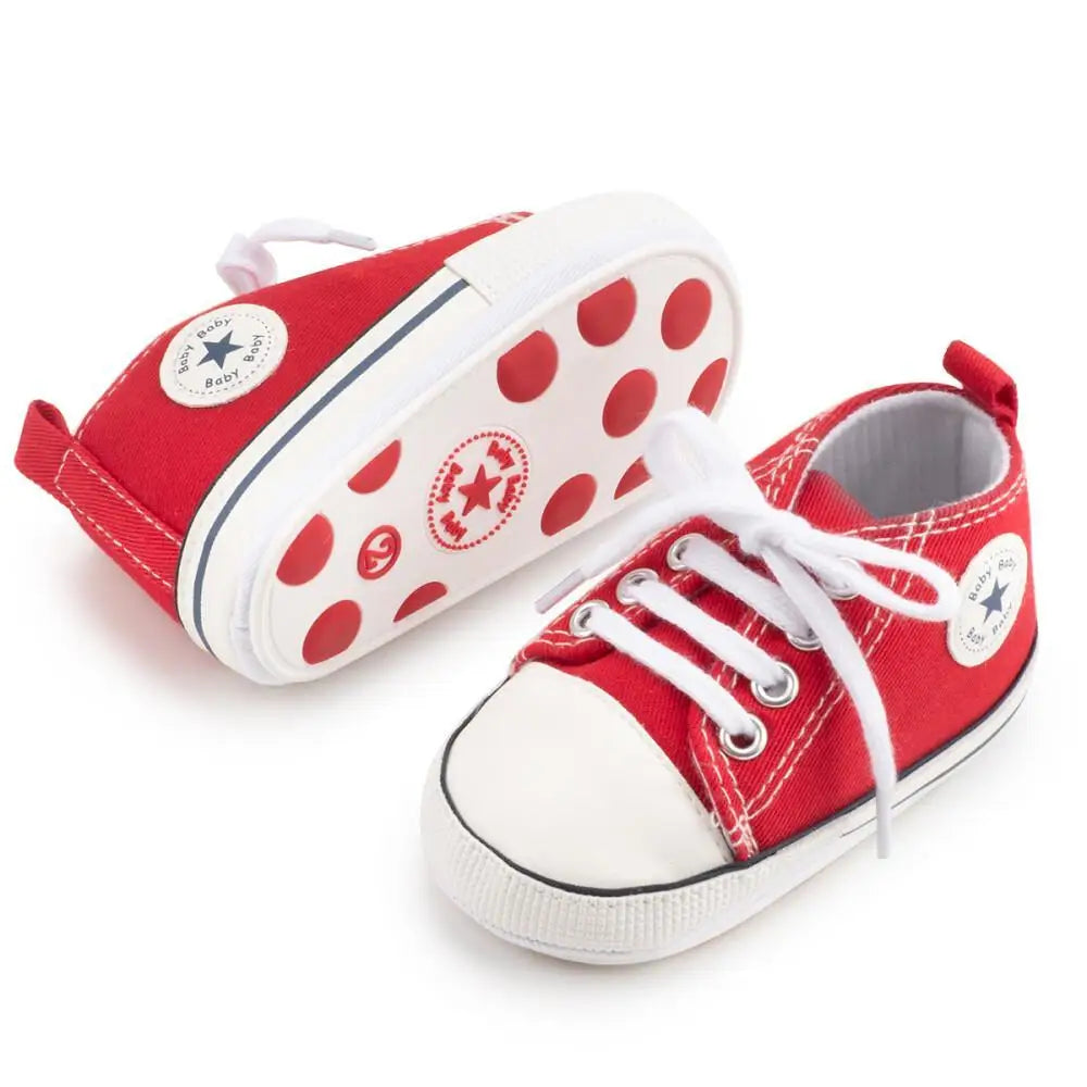 Boys Girls Classic Baby Casual Shoes Baby Multicolor Soft Sole Anti-slip Sneakers Toddler First Walker Baby Canvas Shoes