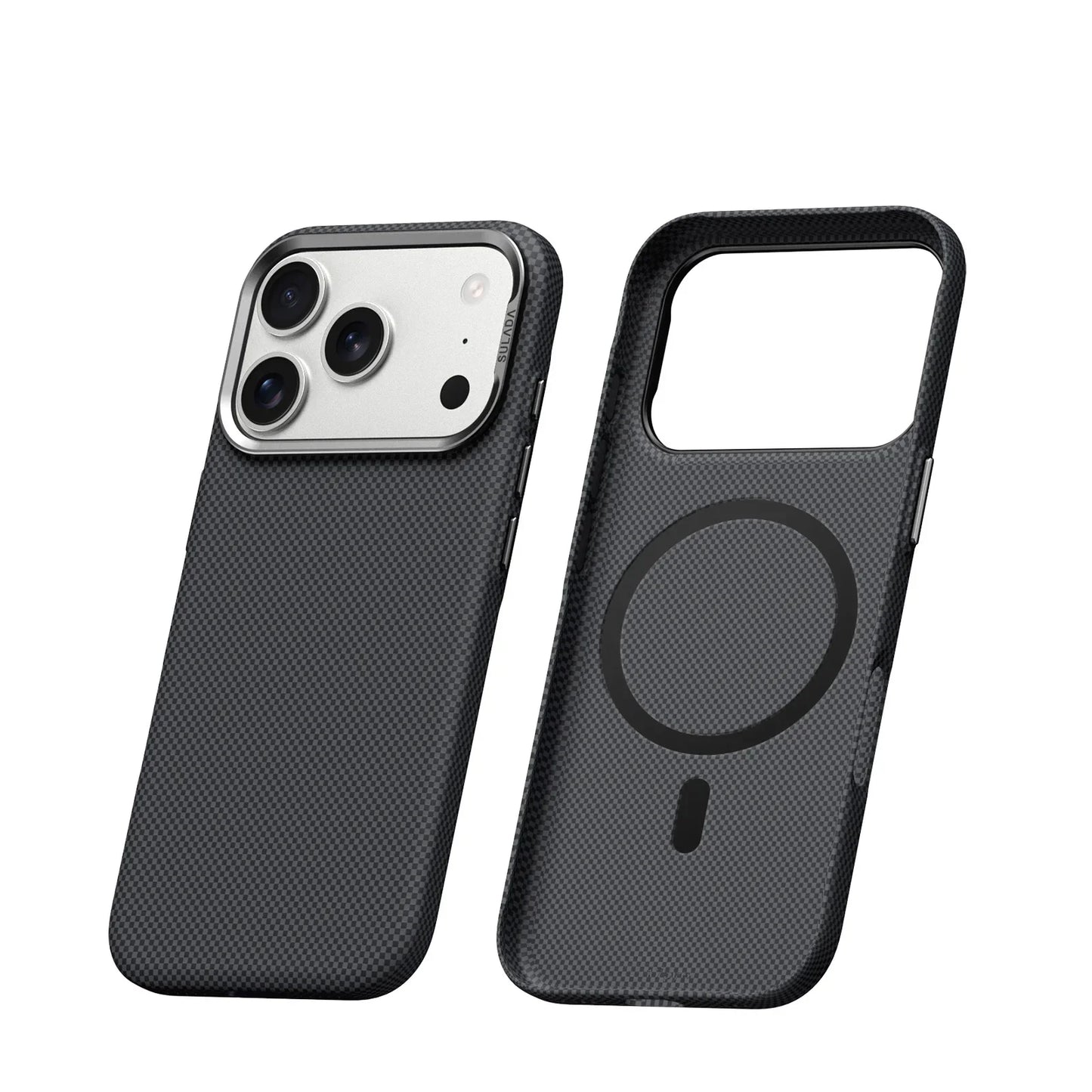 Iphone 17 Pro Max / 17 Pro / 16 Pro Max / 16 Pro Magnetic Stand Carbon Fiber Pattern Magsafe Pc Hard Cover