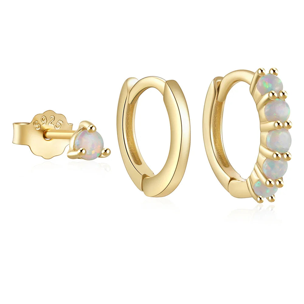 ROXI 925 Sterling Silver 3PCS DIY Hoop Earring With Piercing Stud Earring Set Women Men Party Wedding Jewelry Set pendientes 925
