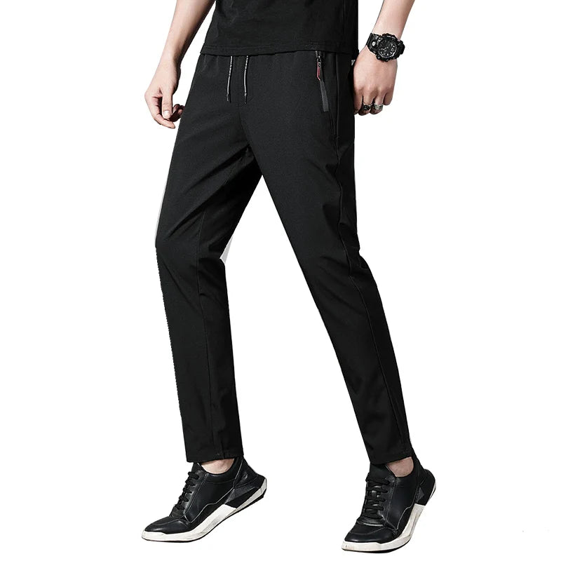men's casual pants slim fit thin Korean version ice silk pants Jinlun sports pants