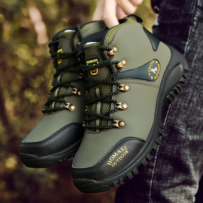 New Outdoor Shoes Men High Top Trekking Botas Leather Men Outside Boots For Men and Women Mountain Comfortable Hiking Boots